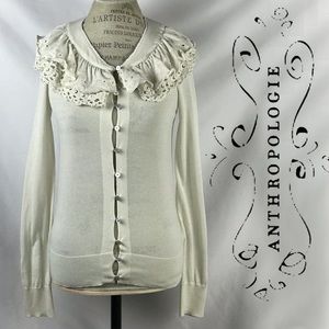 Anthropologie Leifsdottir Off-White Blouse Ruffles